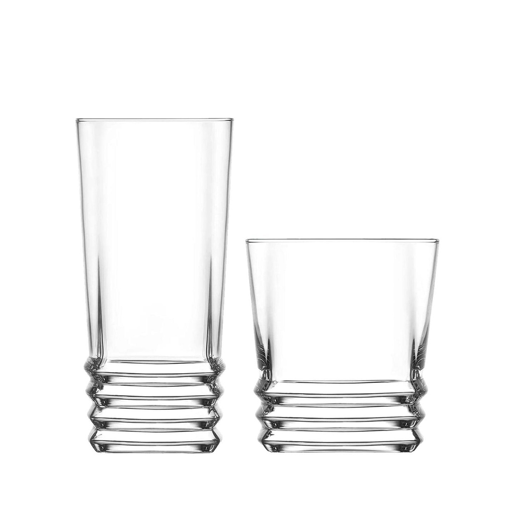 Elegan Softdrink Trinkgläser Set 315 und 335 ml, 12 Stück