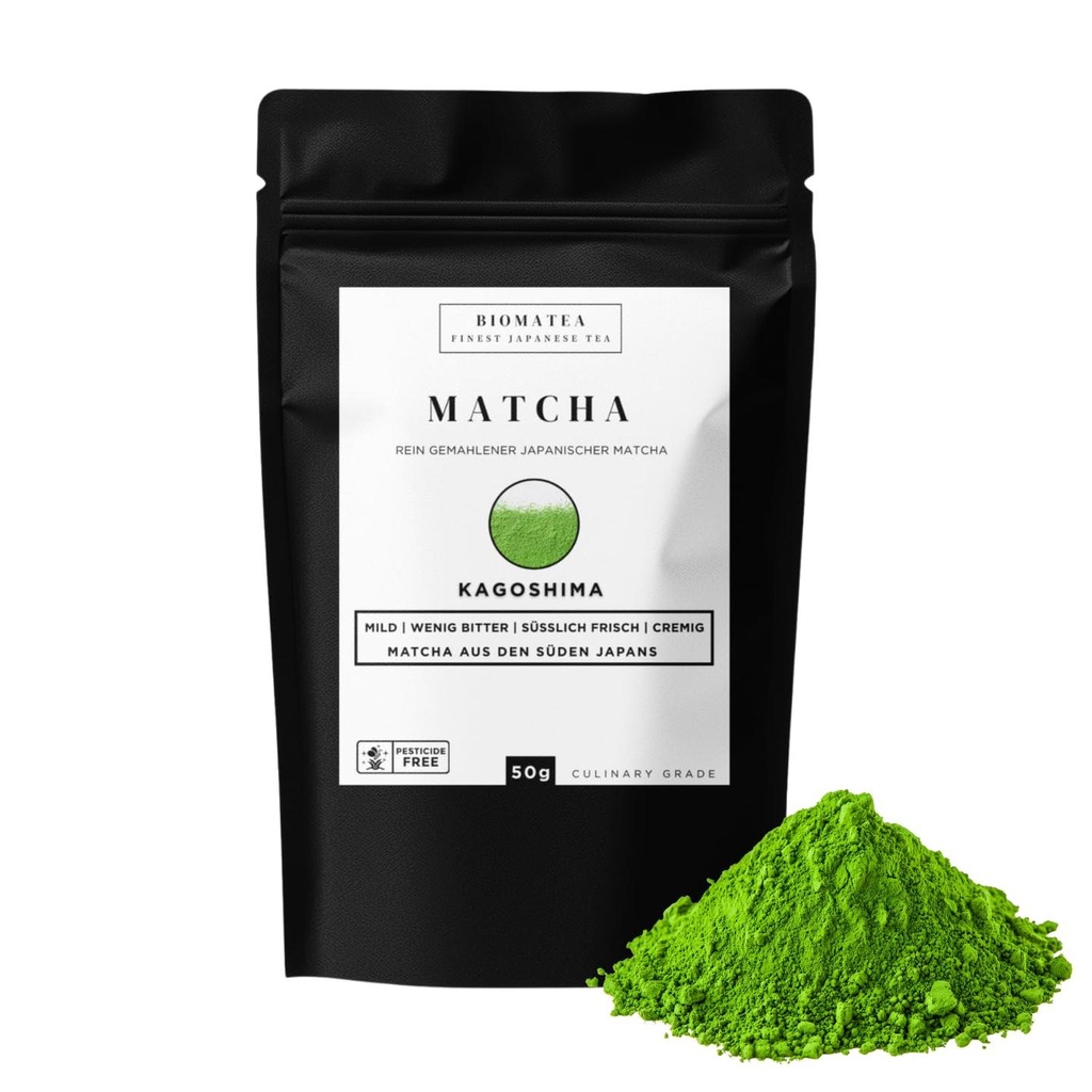 Matcha Pulver aus Japan (Kagoshima) | Vielseitig für Latte, Smoothies, Backen & Desserts | Culinary grade, 50g