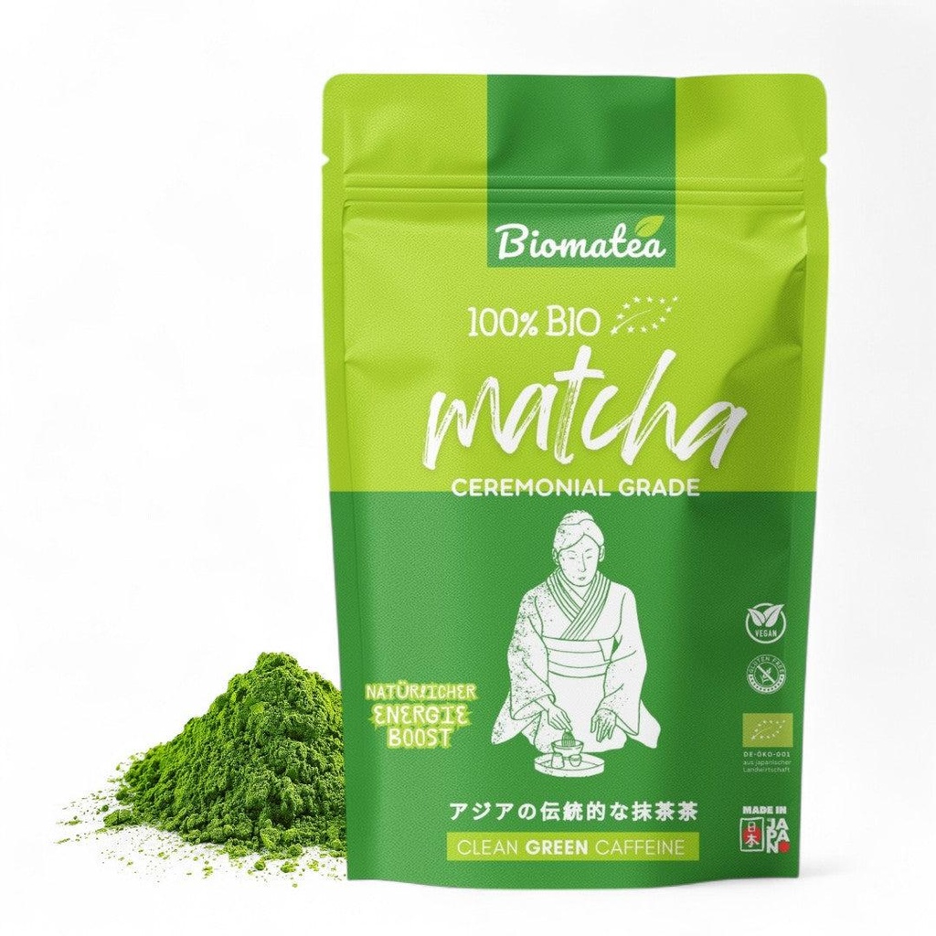 100g Bio Matcha Tee Pulver, Ceremonial aus Japan, single Origin