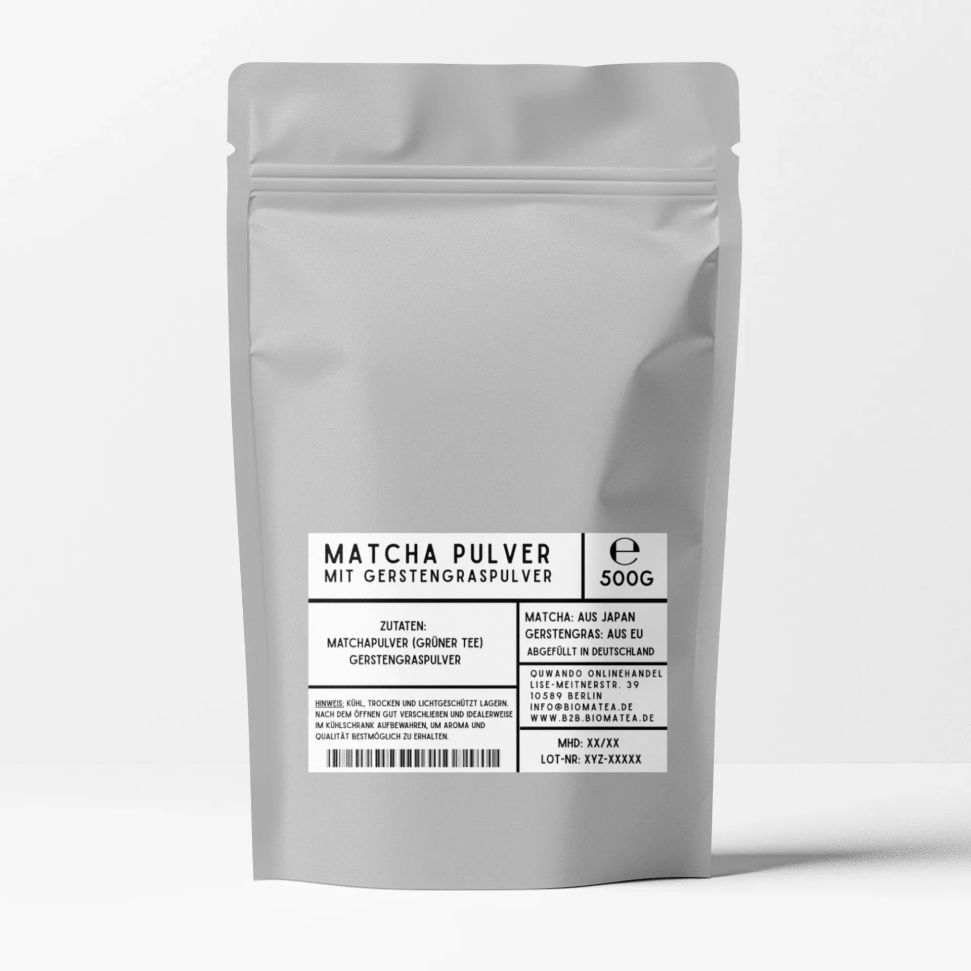 Japanischer Matcha Pulver mit Gerstengras, 500g
