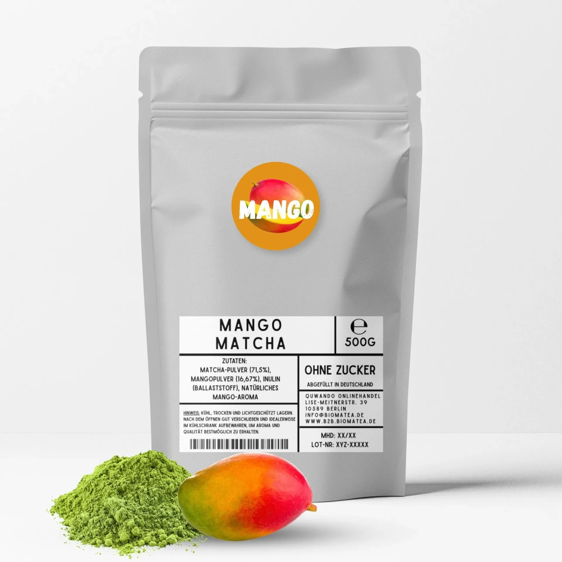 Japanischer Matcha mit Mango-Pulver, 500 g