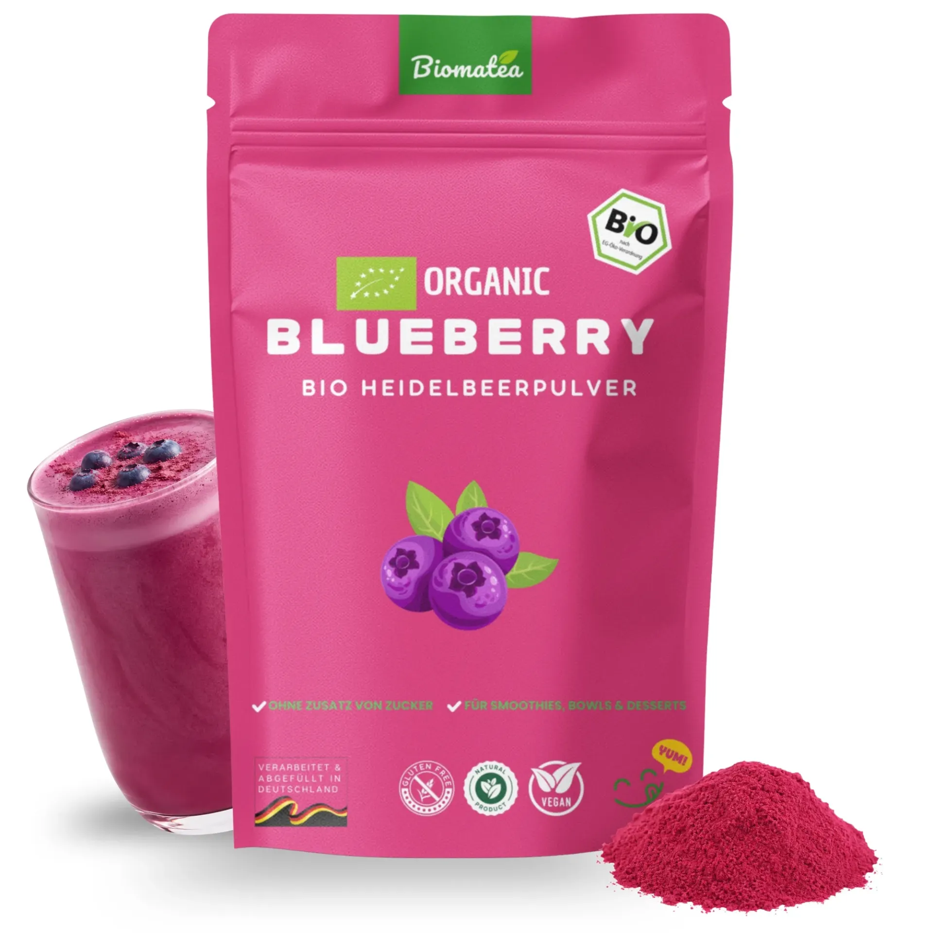 Bio Heidelbeerpulver 100g – Organic Blueberry Powder, ohne Zusätze, ohne Zuckerzusatz