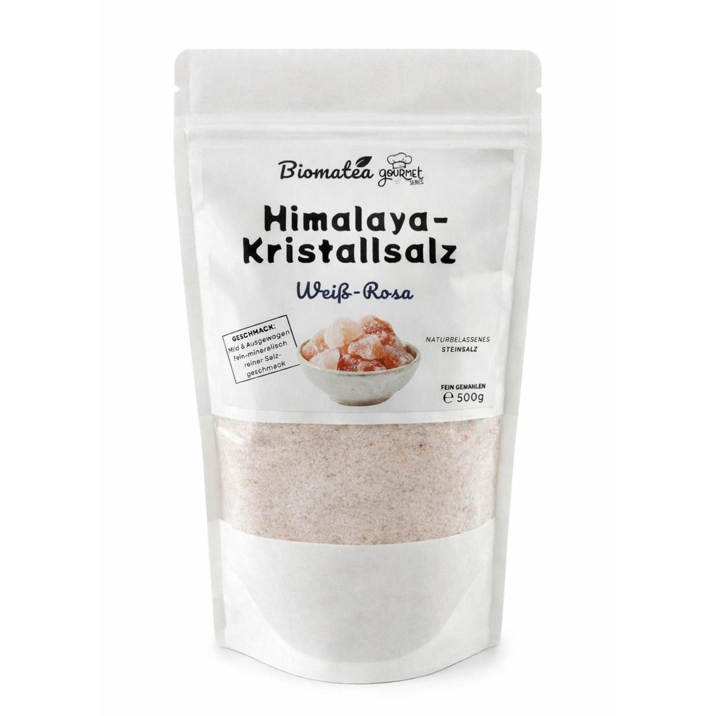 Himalaya Kristallsalz Weiß-Rosa fein Gemahlen, 500g