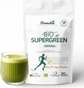 Bio Superfood Pulver Grün – Supergreen mit Matcha, Gerstengras, Weizengras, Moringa, Chlorella & Spirulina – Ballaststoffreich – Vegan, ohne Zuckerzusatz,100 g