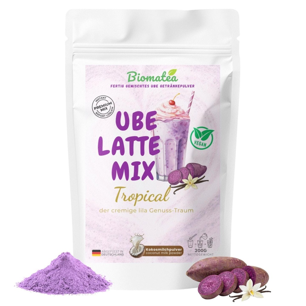 Vegan Ube Latte "Tropical" – Mit Kokosmilch & Lila Yamswurzel (Laktosefrei), 150g